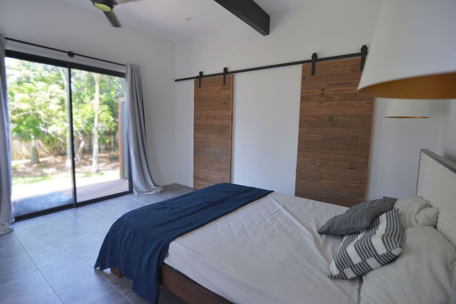 Master bedroom door and interior renovation detail